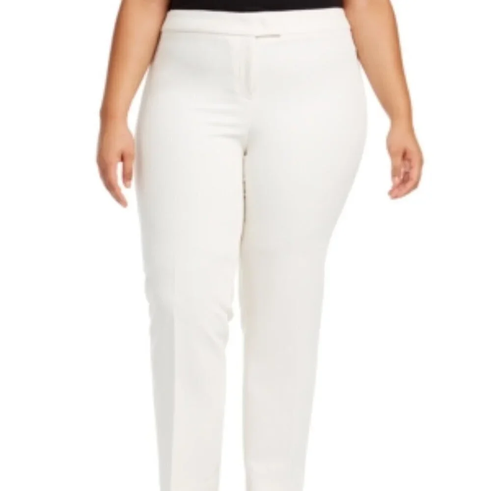 Anne Klein Plus Size Stretch Bowie Pants NWT – White 20W - Picture 1 of 4